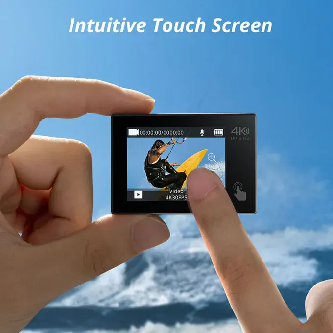 Cameră de acțiune Akaso Brave 4 Pro 4K 30fps, 20MP, stabilizare 6 axe, Wi-Fi, ecran dual - Imagine 5