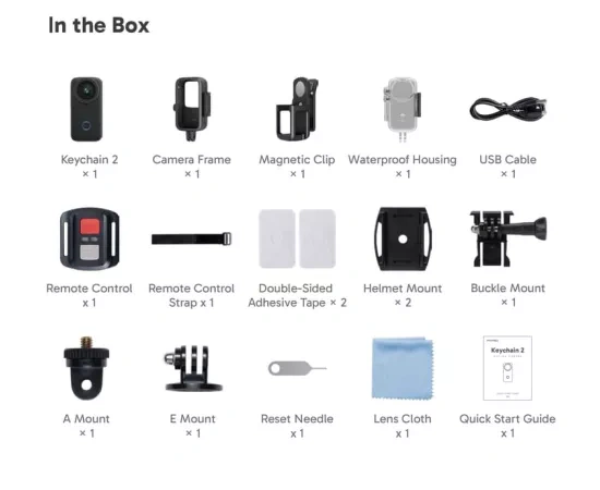 Camera video de acțiune AKASO Keychain 2 – compactă, 4K și stabilizată - Imagine 6