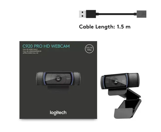 Camera Web LOGITECH C920S Pro 960-001252, Full HD, USB, Black - Imagine 9