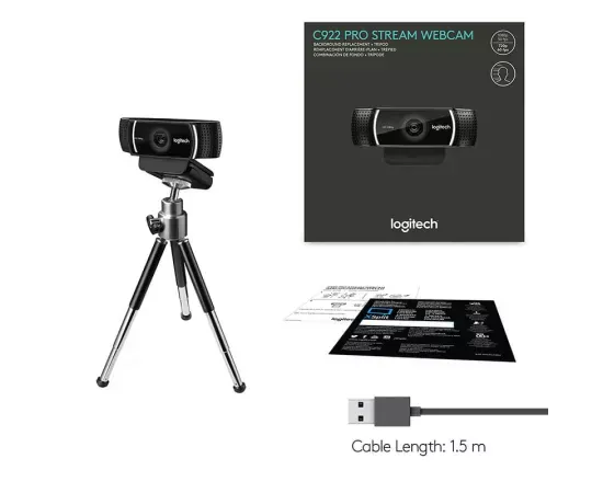 Camera Web LOGITECH C922 Pro Stream 960-001088, Full HD, USB, Black - Imagine 6