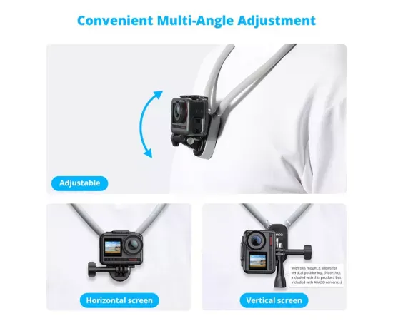 Suport magnetic de prindere pe gat camera video AKASO SYAC0097-BK - Imagine 4