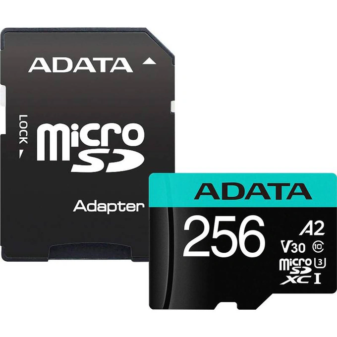 Card de memorie ADATA microSDXC Premier Pro, 256GB, Clasa 10 + Adaptor SD - Imagine 1
