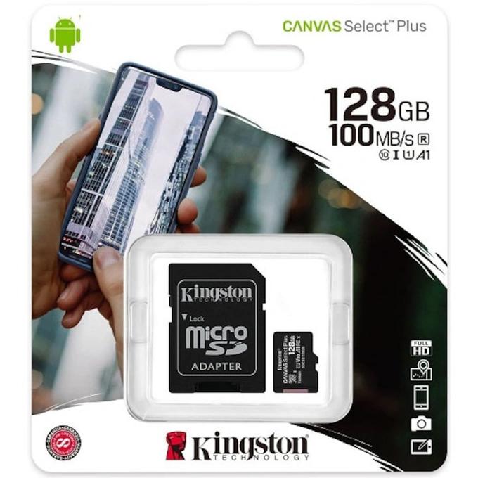 CARD MEMORIE KINGSTON MICROSD 128GB CANVAS SELECT PLUS SDCS2/128GB - Imagine 3