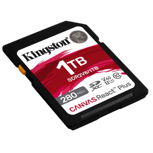KINGSTON Card Memorie SDXC Kingston Canvas React Plus SDR2V6/1TB 1TB, Class 10, UHS-II U3, V60 - IT-Fashion.ro