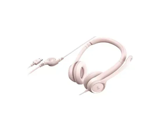 Casti cu fir LOGITECH H390 981-001281, USB, Rose - Imagine 4