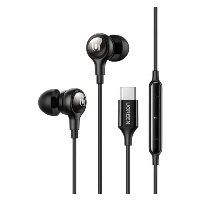 Căști In-Ear Ugreen EP103 Black cu Conector USB-C și Microfon - Imagine 1