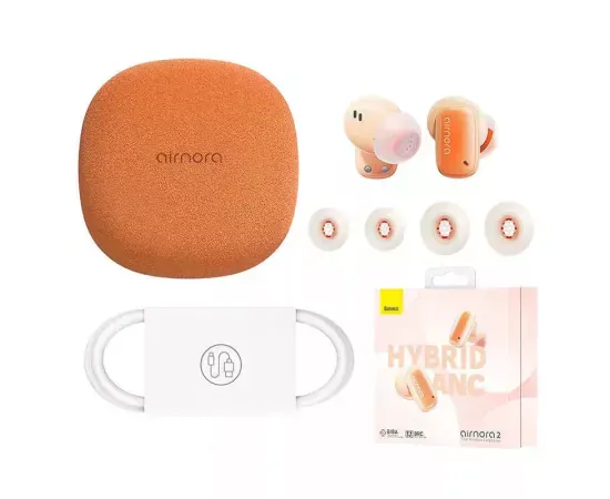 Căști wireless BASEUS AirNora 2 Bluetooth 5.3 Orange NGTW320207 - Imagine 4