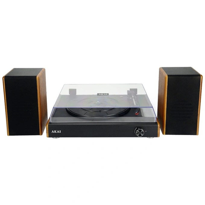 Pick-up Akai ATT-240SP, 20 W, Bluetooth, USB, 2 boxe externe, capac transparent cu balama, functie Auto-Stop, maro + negru - Imagine 1