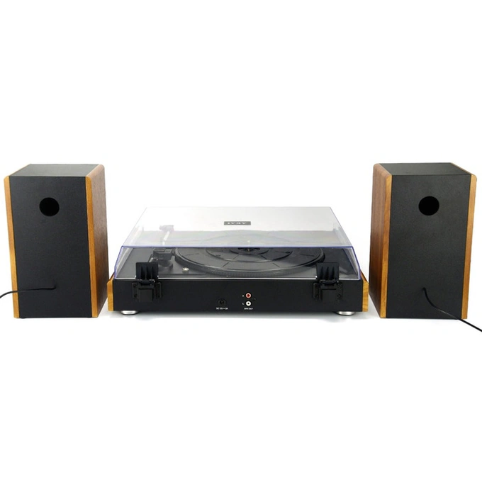 Pick-up Akai ATT-240SP, 20 W, Bluetooth, USB, 2 boxe externe, capac transparent cu balama, functie Auto-Stop, maro + negru - Imagine 4