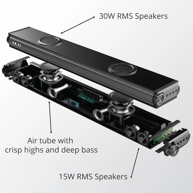Soundbar AKAI ASB-29,100 W, Bluetooth 5.0, negru - Imagine 10