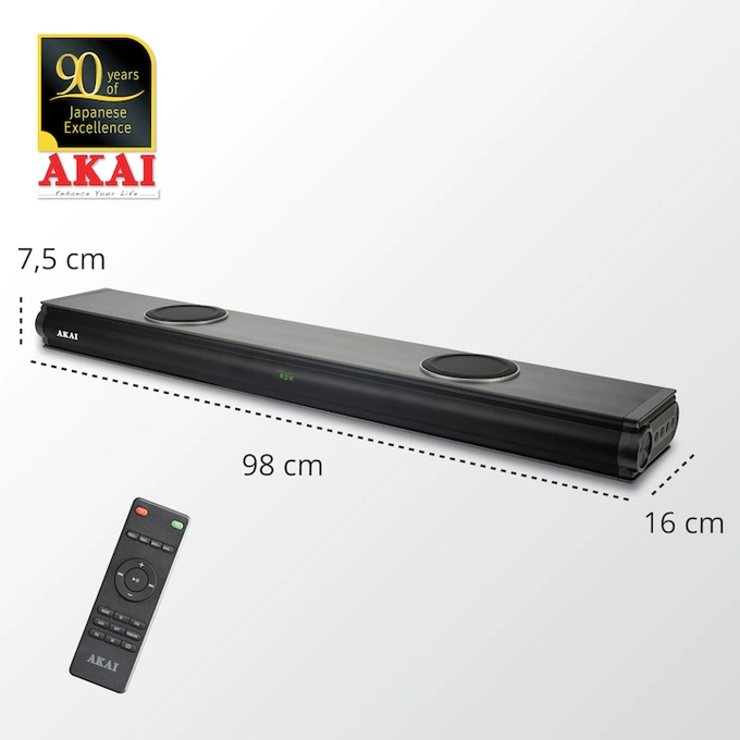 Soundbar AKAI ASB-29,100 W, Bluetooth 5.0, negru - Imagine 8