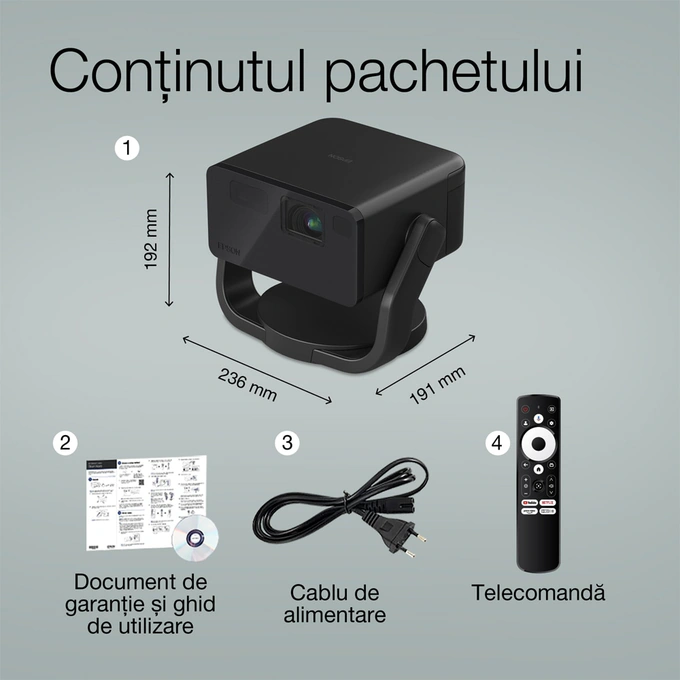 Mini videoproiector EPSON EF-22B, Full HD 1080p, 1000 lumeni, Google TV, Black - Imagine 9