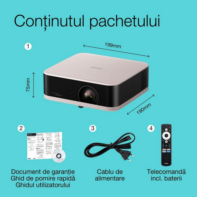 Videoproiector EPSON Lifestudio Pop EF-61R, 700lm Full HD, Tehnologie 3LCD, Sunet Bose, Rose Quartz - Imagine 8