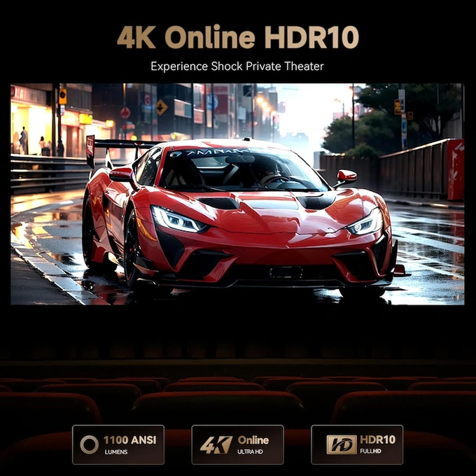 Videoproiector XIAOMI Wanbo X5 Pro 2025, LCD, FullHD, Wi-Fi, Bluetooth, HDR10, Google TV, Black - Imagine 4