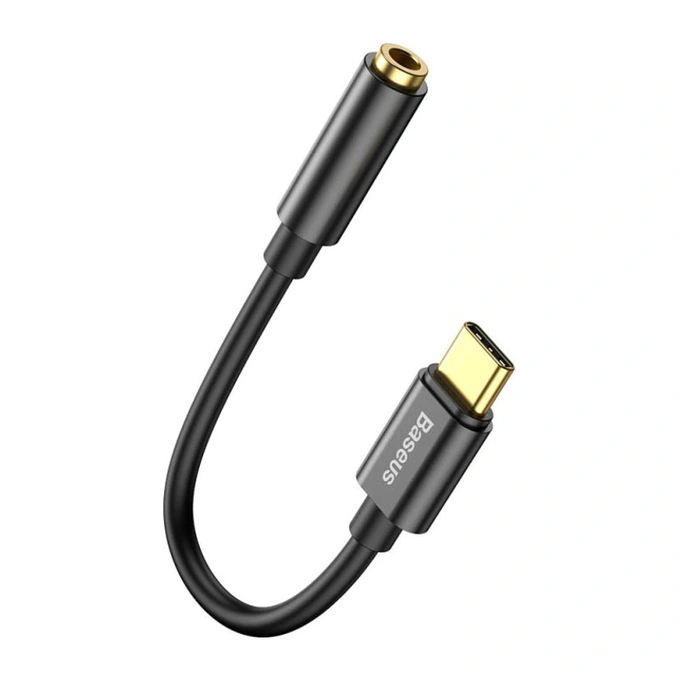 Baseus Adaptor audio BASEUS CATL54-01, USB-C Male la Jack 3.5 mm Female, Black - IT-Fashion.ro