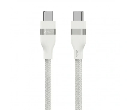 Cablu de date si incarcare ANKER A82E2H21, USB-C - USB-C, 240W, 0.9m, Alb - Imagine 1