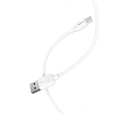 Cablu de date si incarcare BLUE Power 314533, USB-A - microUSB, 18W, 2m, Alb - Imagine 3