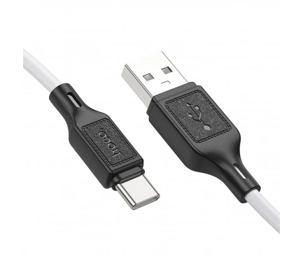 HOCO Cablu de date si incarcare HOCO X90, USB-A la USB-C, 1 m, 60 W, Alb/Negru - IT-Fashion.ro