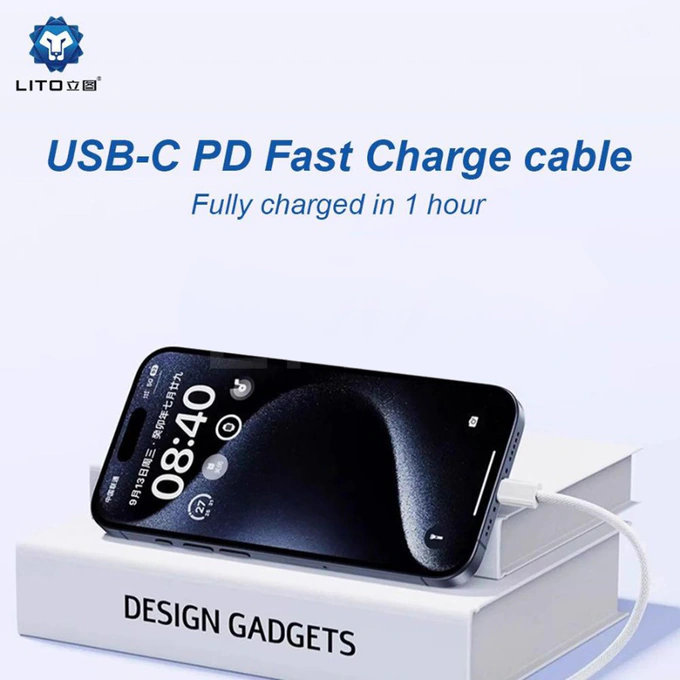 Cablu de date si incarcare LITO LD04CL, USB-C - Lightning, 1m, Alb - Imagine 4
