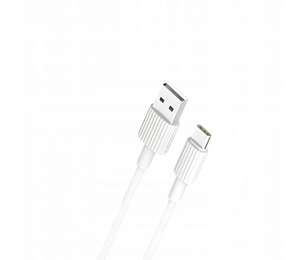 Cablu de date si incarcare XO NB-P156, USB-A - USB-C, 60W, 1m, Alb - Imagine 1
