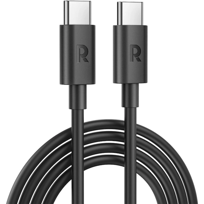 Cablu RavPower RP-CB1022 75-07010-047, USB-C la USB-C, TPE, 2m, Negru - Imagine 1