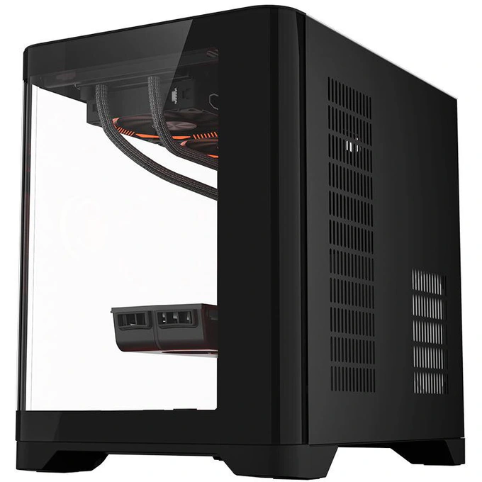 Carcasa 1stPlayer UV5 Black – Design Cube Tower ARGB pentru sisteme M-ATX și ITX - Imagine 5