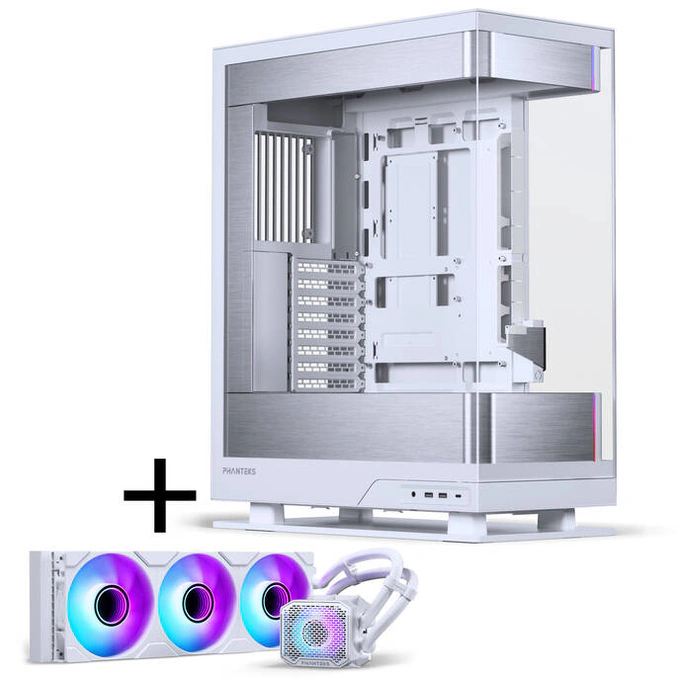 Carcasă AiO Phanteks Evolv X2 + Glacier One 360M25 Gen2 DRGB, Mid-Tower, E-ATX/ATX/Micro-ATX/Mini-ITX, Tempered Glass, DRGB, White - Imagine 1