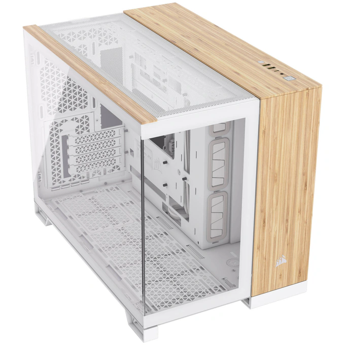 CORSAIR Carcasă CORSAIR 2500X, Micro-ATX, Dual Chamber, Tempered Glass, Bamboo White - IT-Fashion.ro