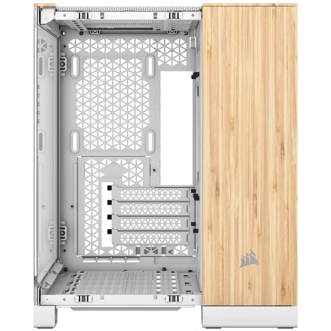 Carcasă CORSAIR 2500X, Micro-ATX, Dual Chamber, Tempered Glass, Bamboo White - Imagine 4