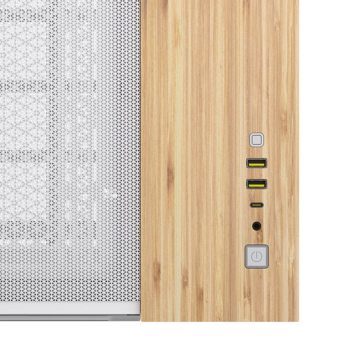 Carcasă CORSAIR 2500X, Micro-ATX, Dual Chamber, Tempered Glass, Bamboo White - Imagine 8