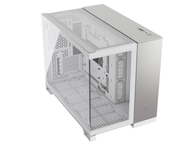 CORSAIR Carcasă CORSAIR 2500X, Micro-ATX, Dual Chamber, Tempered Glass, White/Satin Gray - IT-Fashion.ro
