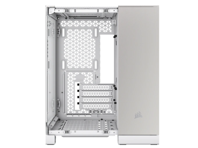 Carcasă CORSAIR 2500X, Micro-ATX, Dual Chamber, Tempered Glass, White/Satin Gray - Imagine 8