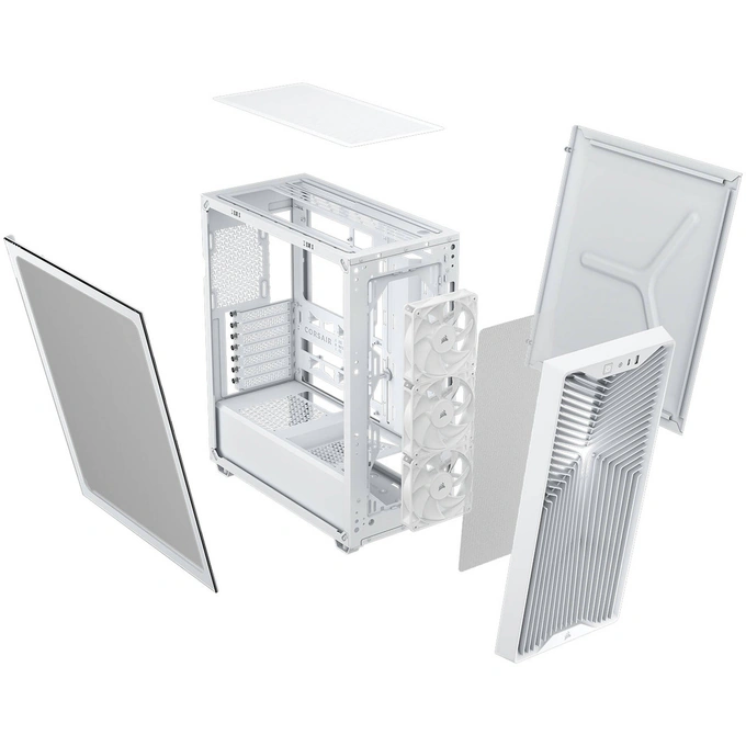 Carcasă CORSAIR 3200D RS, RGB Airflow, Mid-Tower, ATX, White - Imagine 7