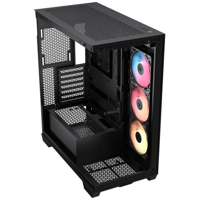 Carcasă CORSAIR 3500X RS-R ARGB, Mid-Tower, E-ATX, RGB, Tempered Glass, Black - Imagine 3