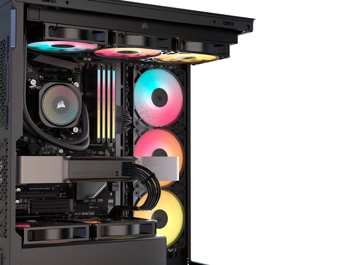 Carcasă CORSAIR 3500X RS-R ARGB, Mid-Tower, E-ATX, RGB, Tempered Glass, Black - Imagine 8