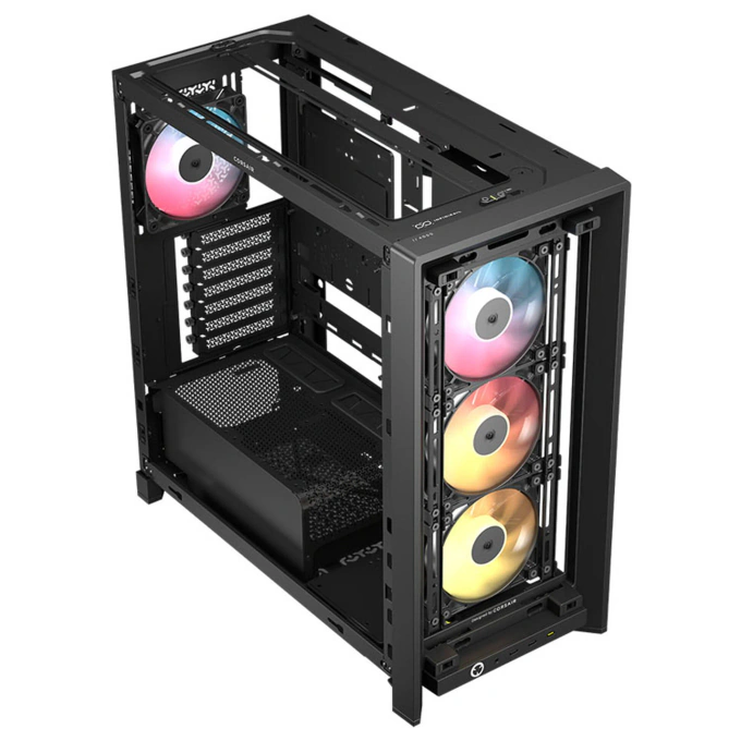 Carcasa CORSAIR 4000D RGB AIRFLOW LCD, Mid-Tower, ATX/Micro-ATX/Mini-ITX, Tempered Glass, 3x RS120 ARGB PWM Fans, Black - Imagine 10