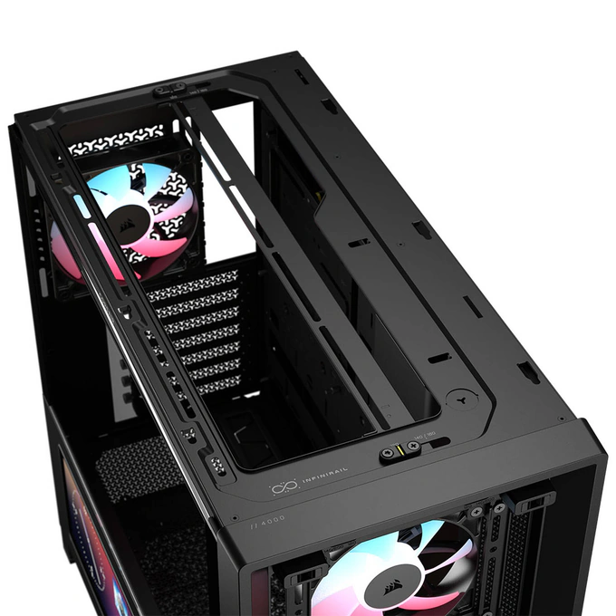 Carcasa CORSAIR 4000D RGB AIRFLOW LCD, Mid-Tower, ATX/Micro-ATX/Mini-ITX, Tempered Glass, 3x RS120 ARGB PWM Fans, Black - Imagine 11