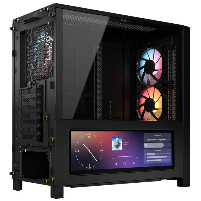 Carcasa CORSAIR 4000D RGB AIRFLOW LCD, Mid-Tower, ATX/Micro-ATX/Mini-ITX, Tempered Glass, 3x RS120 ARGB PWM Fans, Black - Imagine 2