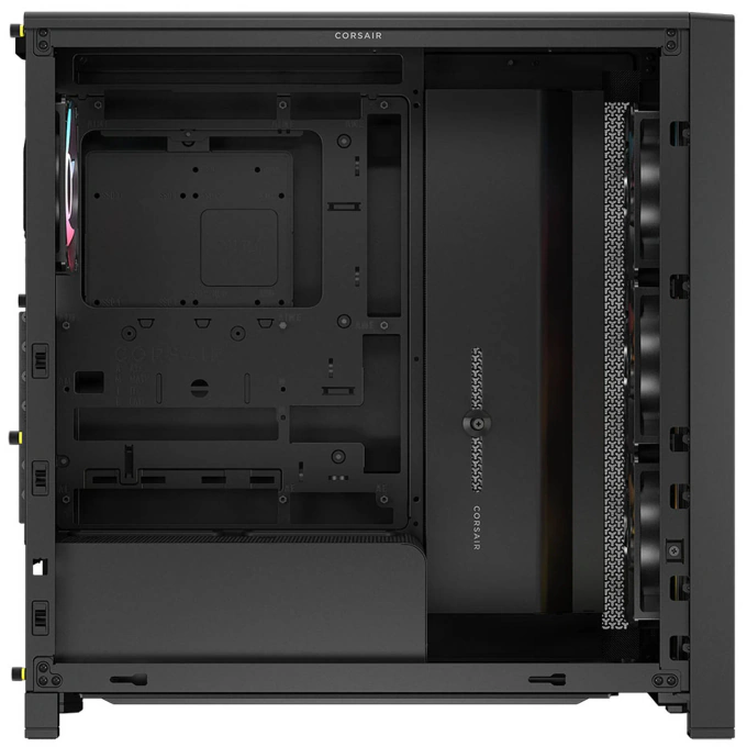Carcasa CORSAIR 4000D RGB AIRFLOW LCD, Mid-Tower, ATX/Micro-ATX/Mini-ITX, Tempered Glass, 3x RS120 ARGB PWM Fans, Black - Imagine 5
