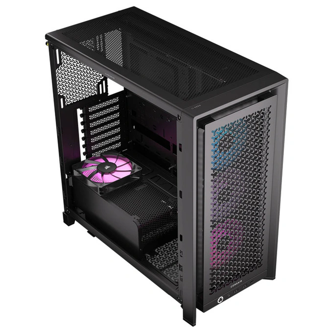 Carcasa CORSAIR 4000D RGB AIRFLOW LCD, Mid-Tower, ATX/Micro-ATX/Mini-ITX, Tempered Glass, 3x RS120 ARGB PWM Fans, Black - Imagine 9