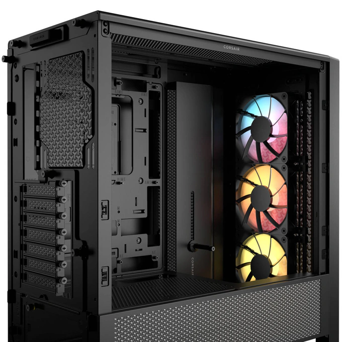 Carcasă CORSAIR 4000D RS ARGB, Mid Tower, E-ATX, RGB, Tempered Glass, Black - Imagine 3