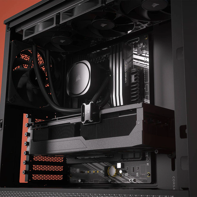 Carcasă CORSAIR 4000D RS ARGB, Mid Tower, E-ATX, RGB, Tempered Glass, Black - Imagine 7