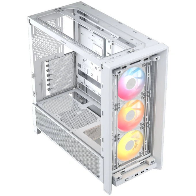 CORSAIR Carcasă CORSAIR 4000D RS ARGB, Mid Tower, E-ATX, RGB, Tempered Glass, White - IT-Fashion.ro