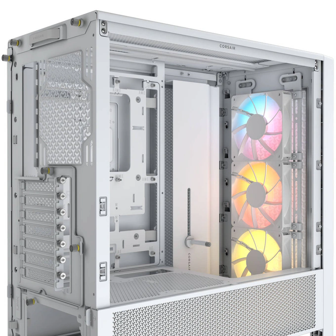 Carcasă CORSAIR 4000D RS ARGB, Mid Tower, E-ATX, RGB, Tempered Glass, White - Imagine 3