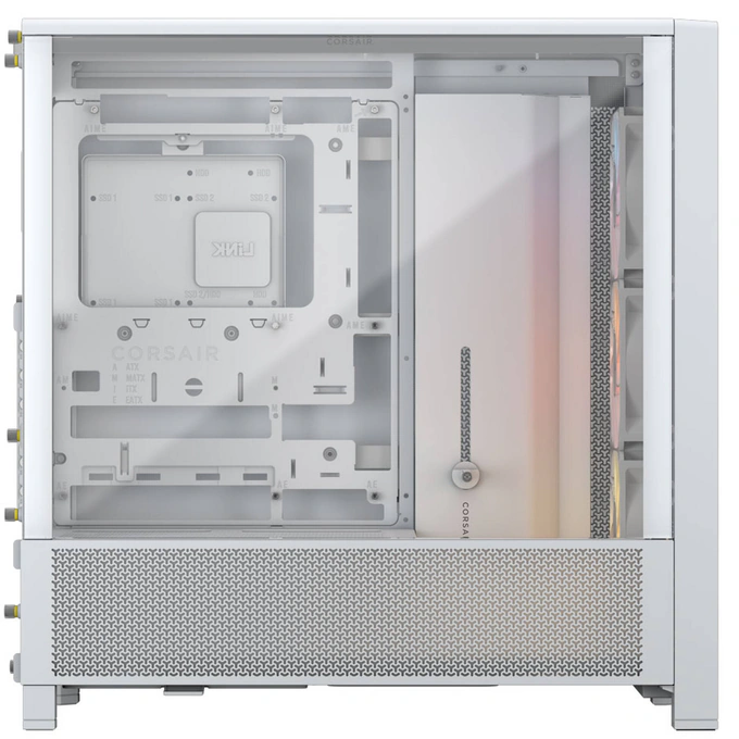 Carcasă CORSAIR 4000D RS ARGB, Mid Tower, E-ATX, RGB, Tempered Glass, White - Imagine 4