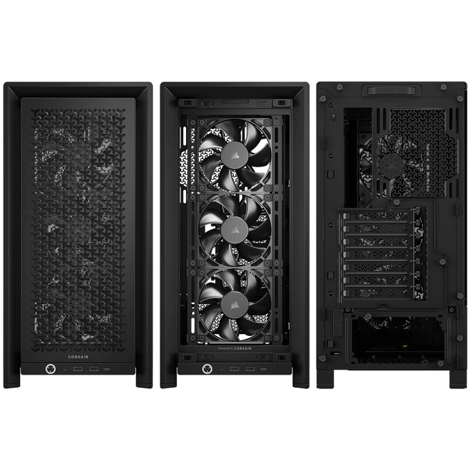 Carcasă CORSAIR 4000D RS Mid Tower, E-ATX, Tempered Glass, Black - Imagine 6