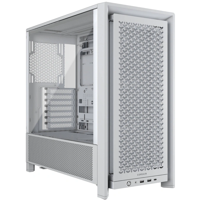 Carcasă CORSAIR 4000D RS TG, Mid Tower, E-ATX, Tempered Glass, White - Imagine 1