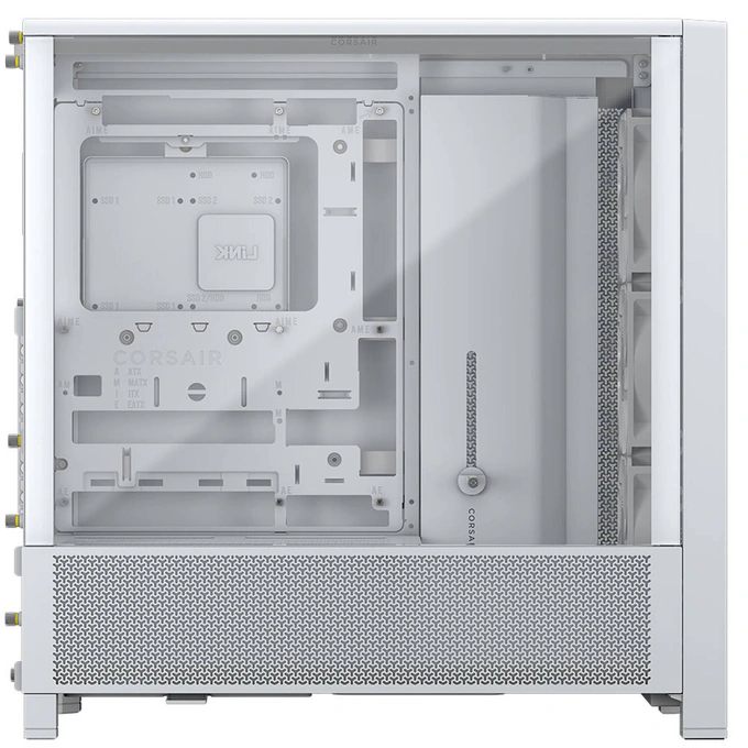 Carcasă CORSAIR 4000D RS TG, Mid Tower, E-ATX, Tempered Glass, White - Imagine 3