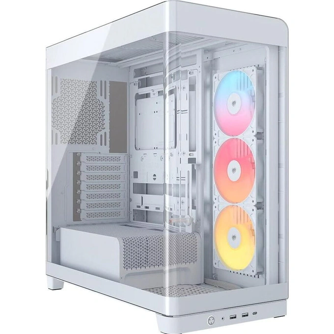 Carcasa CORSAIR 4500X RGB, Mid-Tower, ATX/Micro-ATX/Mini-ITX, Tempered Glass, 3x RS120 ARGB Fans, White - Imagine 1