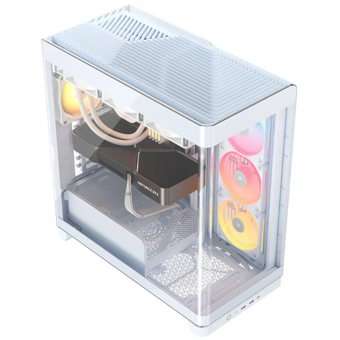 Carcasa CORSAIR 4500X RGB, Mid-Tower, E-ATX/ATX/Micro-ATX, Tempered Glass, 3x LX120 RGB Fans, White - Imagine 4